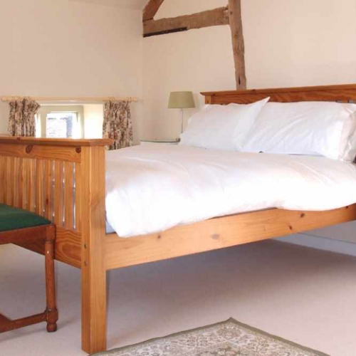 Double Bedroom inside Self Catering Family Farm Cottage at Heath Farm in Craven Arms Shropshire