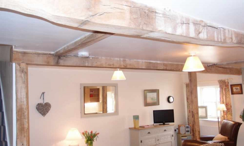Traditional Character Oak Beams inside Self Catering Family Farm Cottage Shropshire
