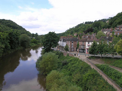 Shops and Houses at Historic Ironbridge World Heritage Site, Gorge Museums in Telford Shropshire