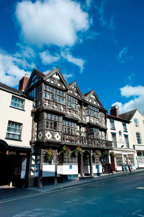 Historic Georgian Black and White Ludlow Building in South Shropshire 