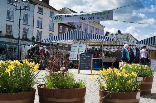 Farmers Market in gastronomic Ludlow South Shropshire