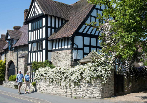 Black and Buildings in Much Wenlock Shropshire