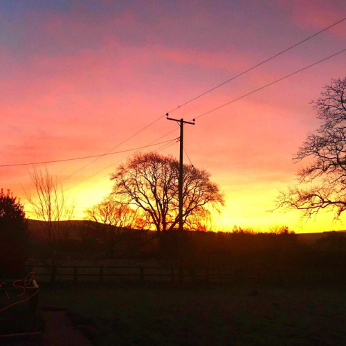 Views from Upper Heath Farm in South Shropshire UK